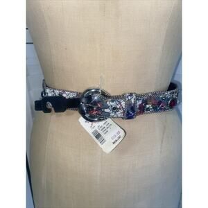 New W/ Tags 80s VTG Elite Fresno California Women's Jeweled Glitter Belt Sz M
